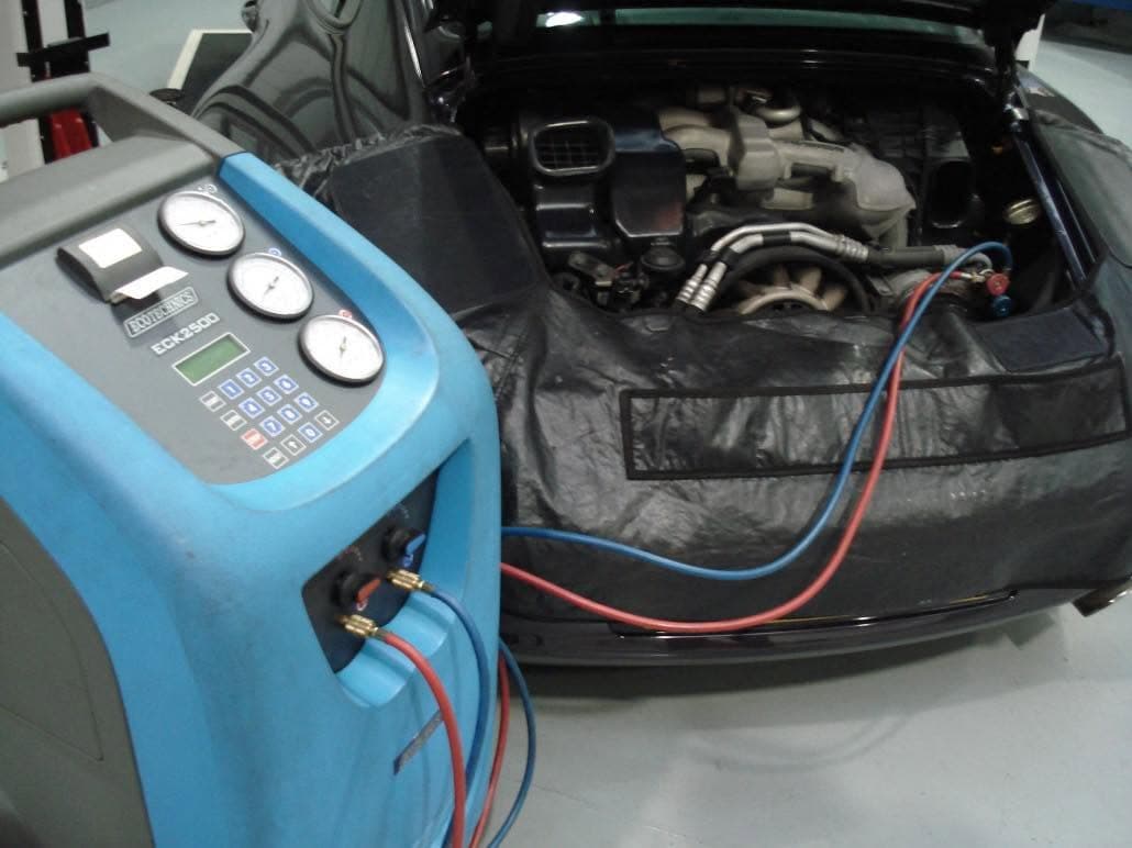 Mechanic working on a car